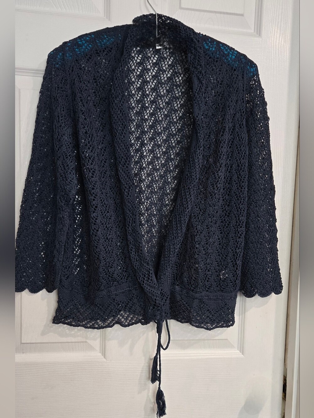 Pima Cotton Crochet Cardigan.